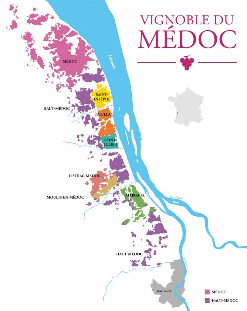 メドック地区地図